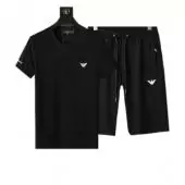 2021 armani Trainingsanzug manche courte homme crew neck t-shirt shorts noir